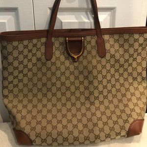 (NEW)Gucci Stirrup GG Large Tote Bag